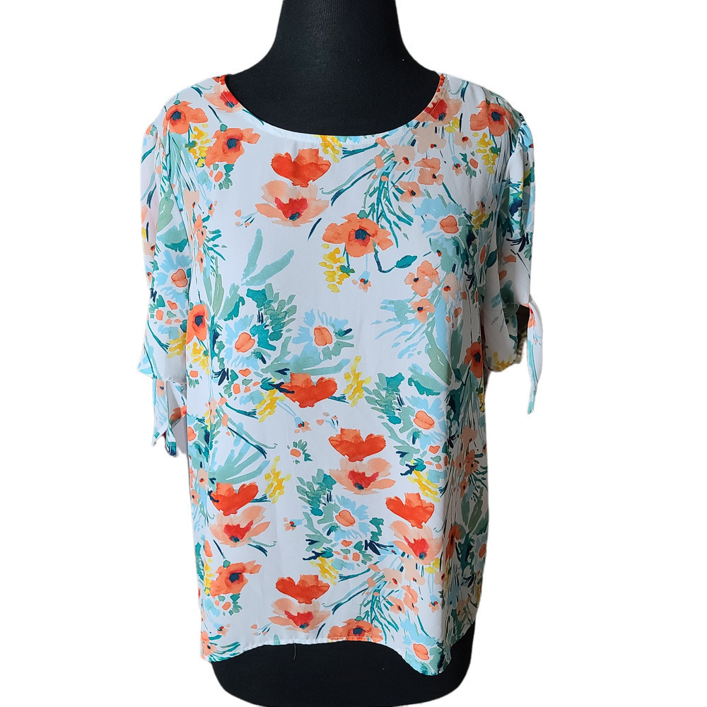Counterparts blouse short sleeve floral sz L